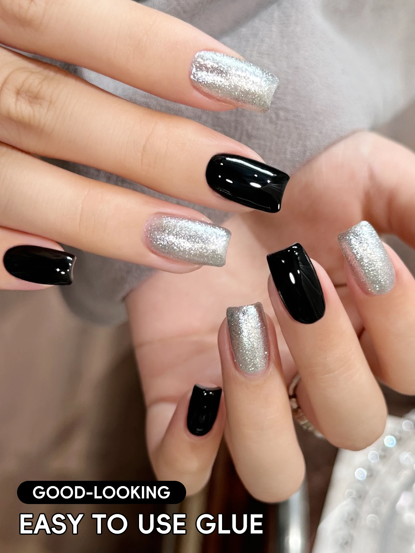 2 قطعة دينغ بانغ تعثر 01 M050 --- جديد شعبي لامعة مسمار الفن 2 اللون مجموعة مشرق بريق الفضة مسحوق هلام مسمار الفن DIY بها بنفسك