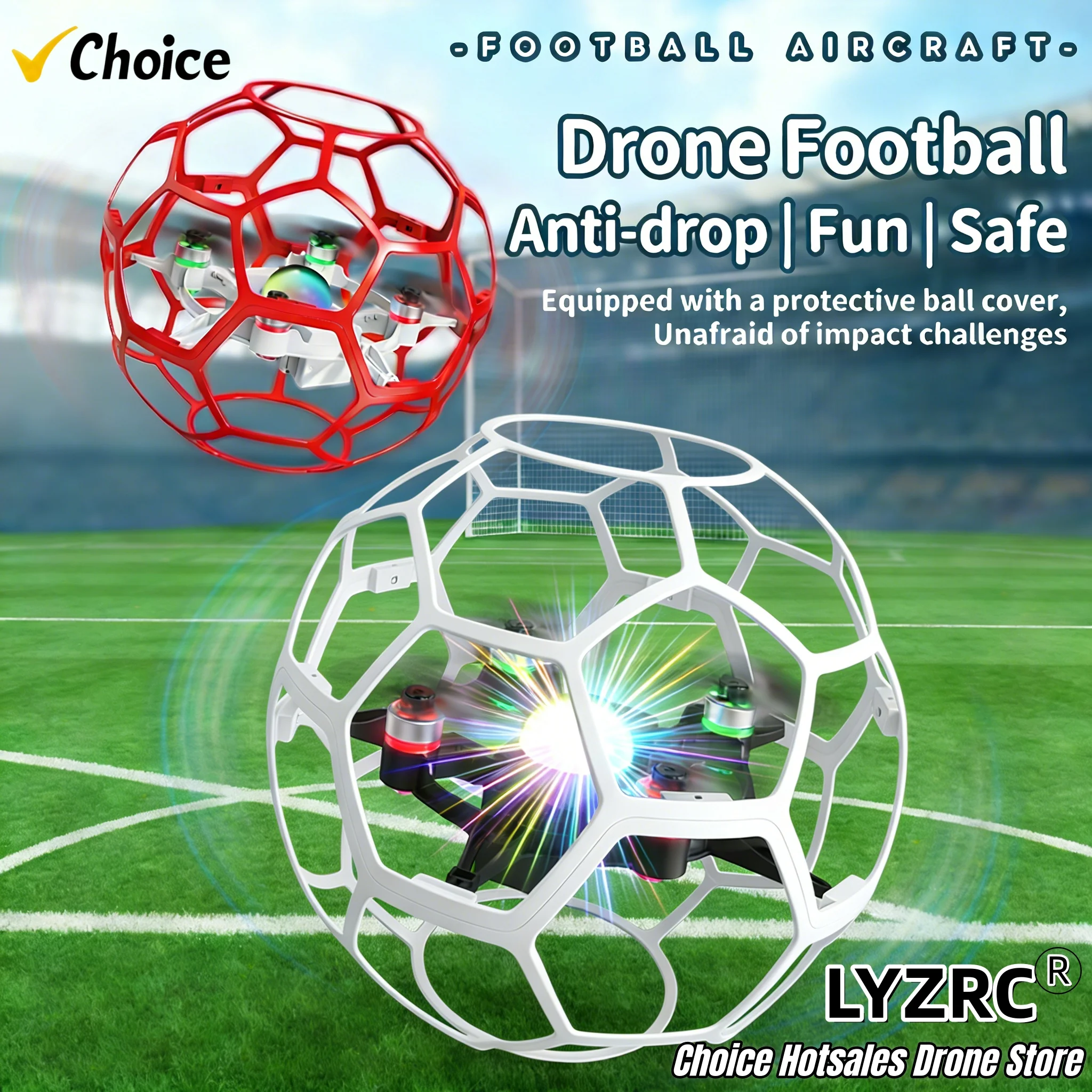 

Квадрокоптер LYZRC L6 Brushless Football Drone с защитной рамой, функцией 3D-переворотов, удержанием высоты, временем полета 11 минут, игрушка-подарок для детей