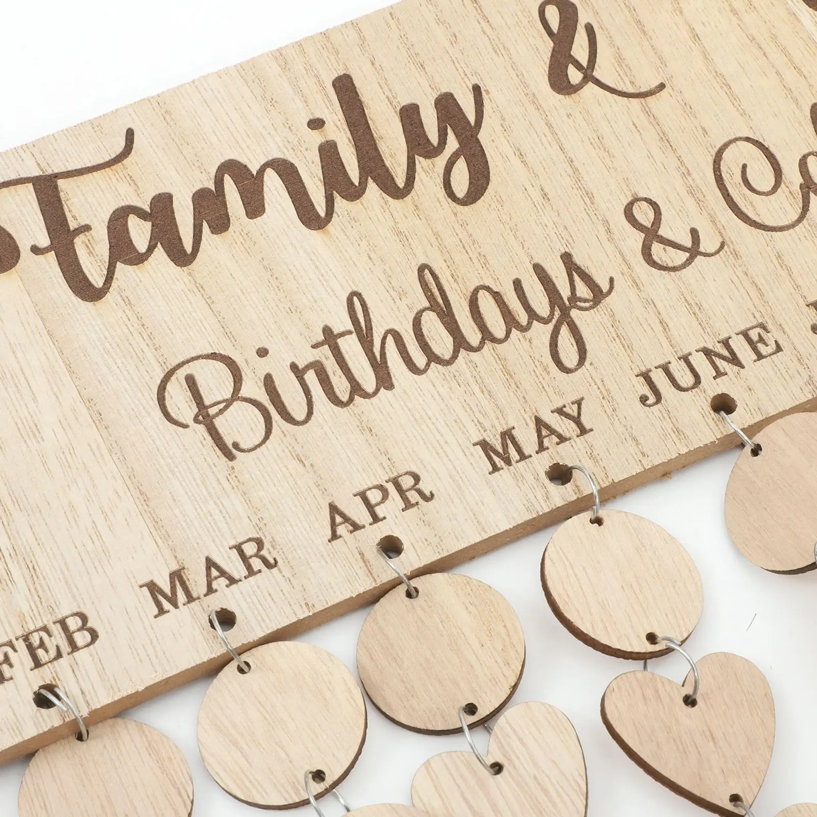 Nordic Style Famliy Friend Birthday Reminder Calendar Wooden Slices Hanging Calendar Birthday Anniversary Reminder Plaque Board