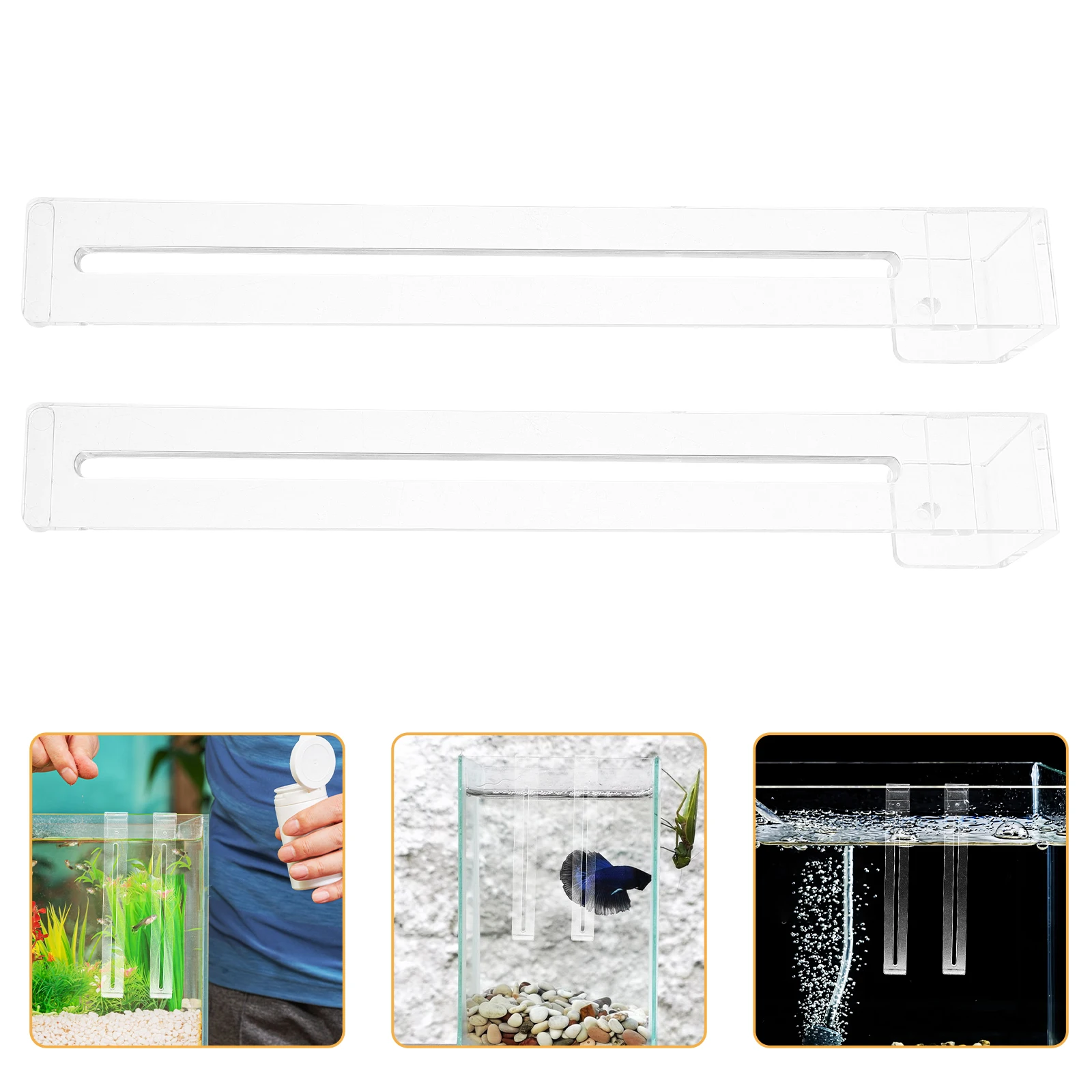 

2 Pcs Aquarium Hook Hooks Clear Hangers for Reptiles Climbing Ramp Accessories Tank Terrace