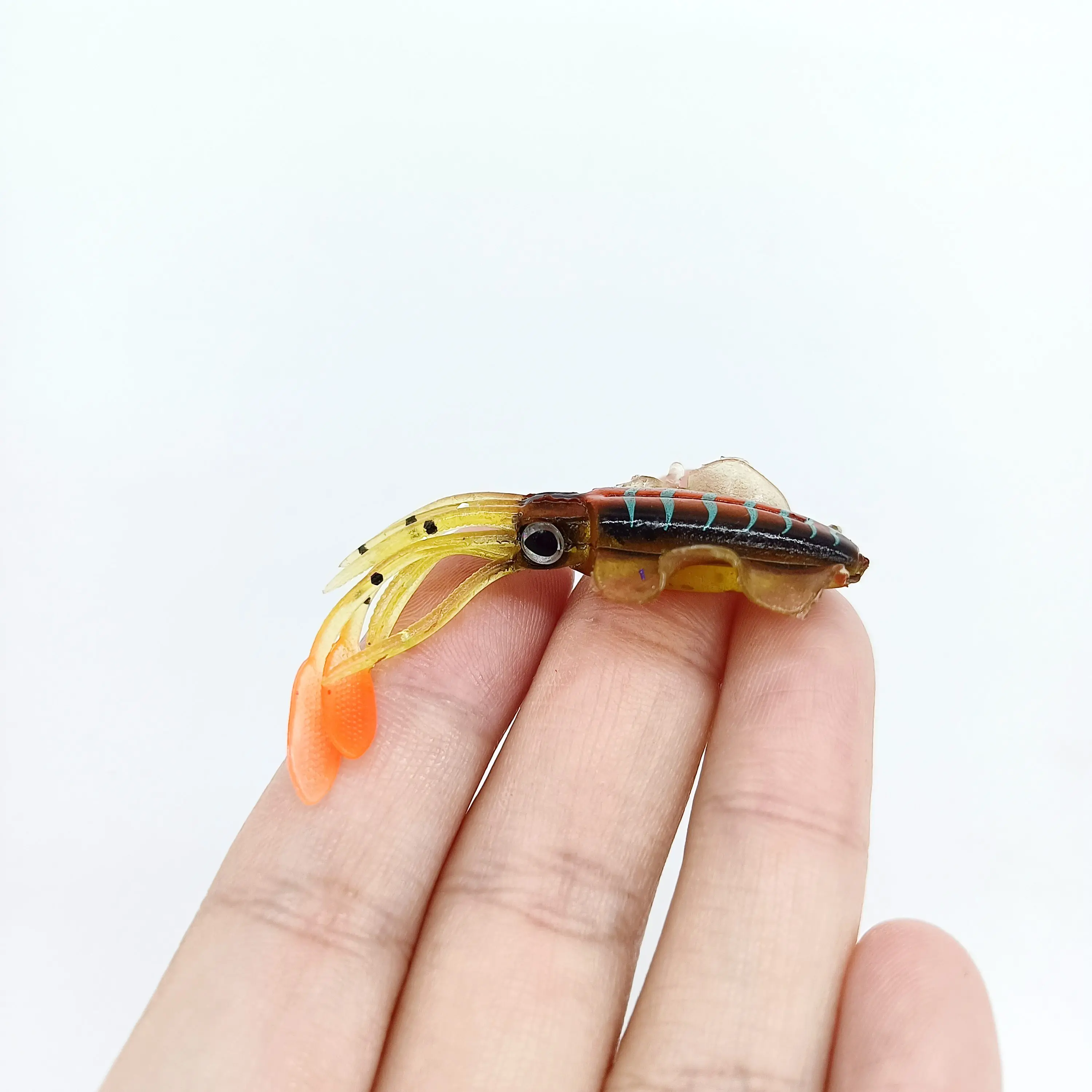 DUODUOYU 1PCS Mini Weiche Tintenfisch Angeln Locken 6cm 2g Leucht UV Tintenfisch Jigs Für Süßwasser Angeln locken Wobbler Köder Angelgerät – Detail 1