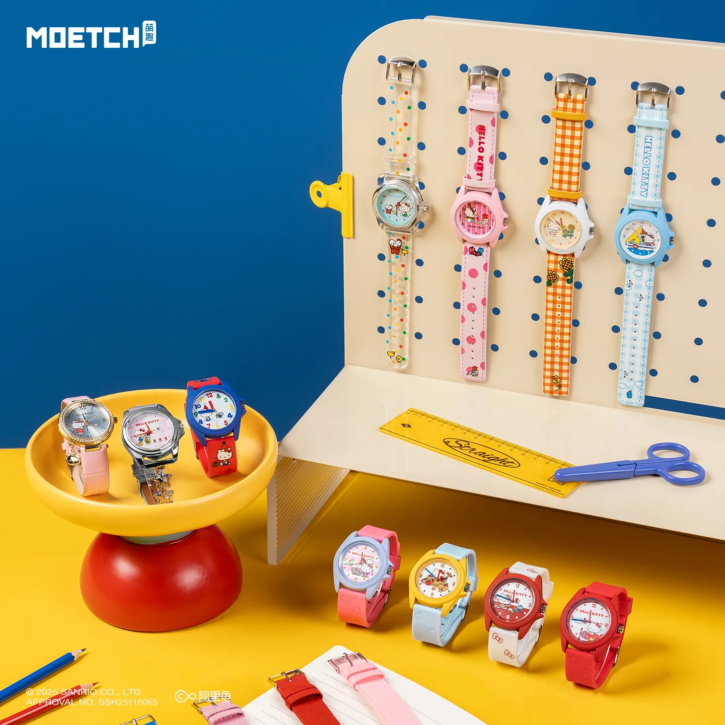 

Sanrio Hello Kitty Watch Blind Box Childhood Time Nylon Strap Quartz Analog Wristwatch Cute Casual Daily Wear Accessory for Girl
