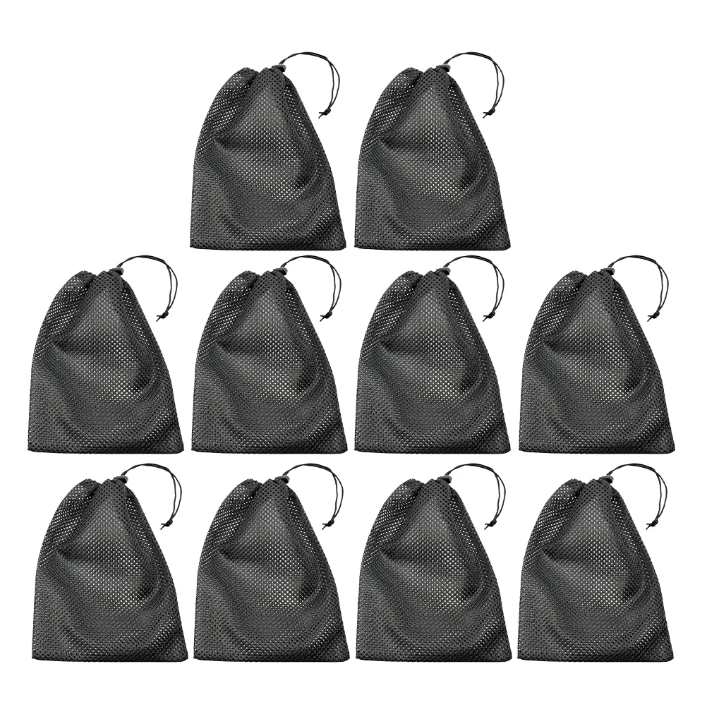 

10 PCS Storage Bag Outdoor Travel Mesh Stuff Sack Golf Bags Drawstring Heavy Duty Small Polyester Toy