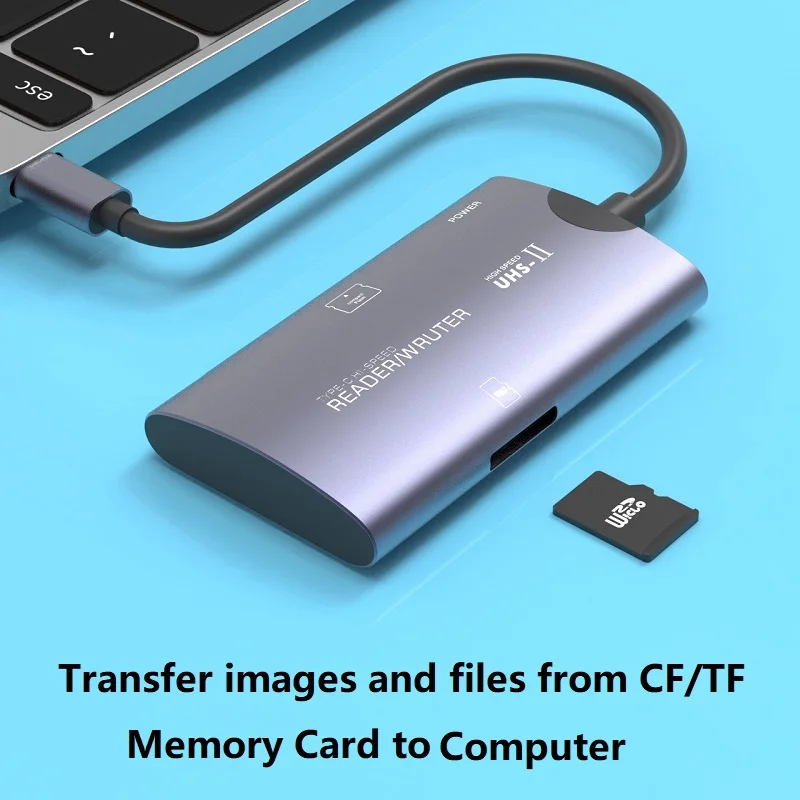 TF CF Memory Card Reader 2 in 1 USB Type-C to CF Micro SD Card Adapter for Compact Flash iPhone 17 16 15 Samsung Realme Etc