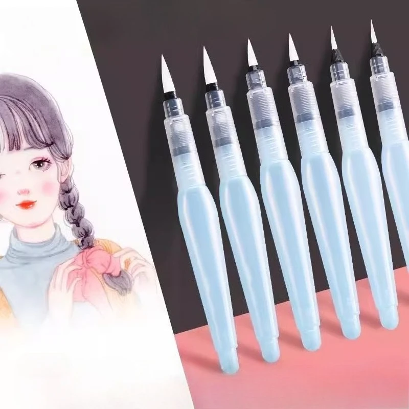 

1 шт. перьевая ручка для рисования, твердые пигменты, кисть для рисования, акварельная кисть, ручка для рисования, ручка для хранения воды, товары для рукоделия