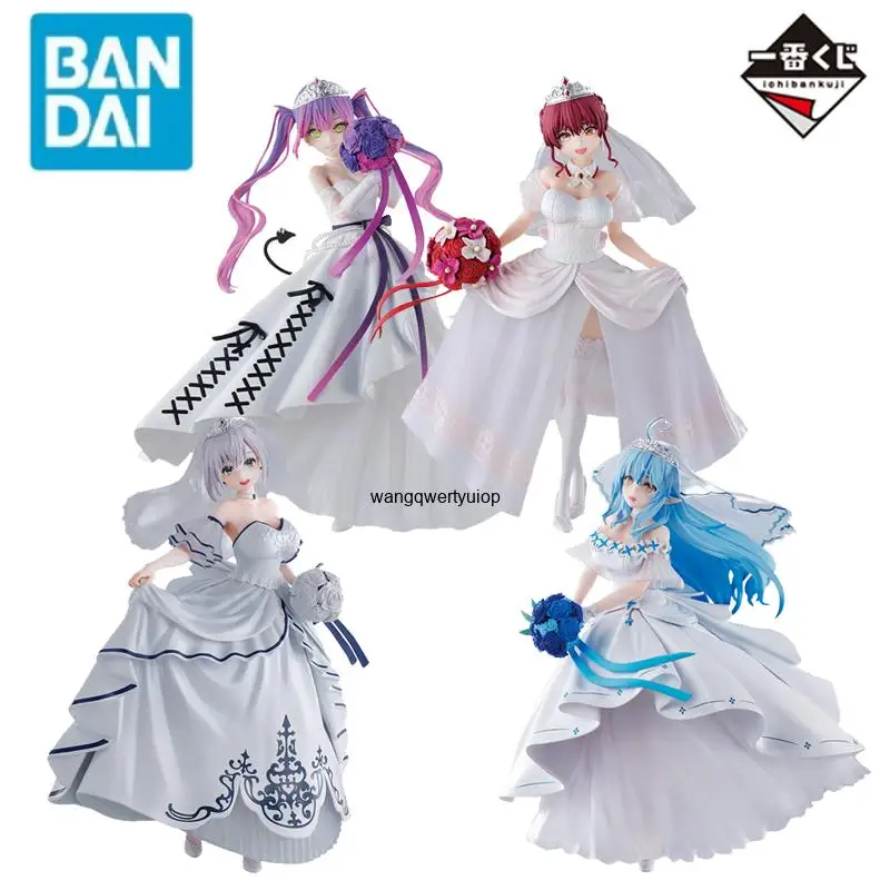 BANDAI Genuine Ichiban Kuji hololive Wedding Dress Style Shiragane Noel Houshou Marine Yukihana Lamy Anime Action Figures Toys