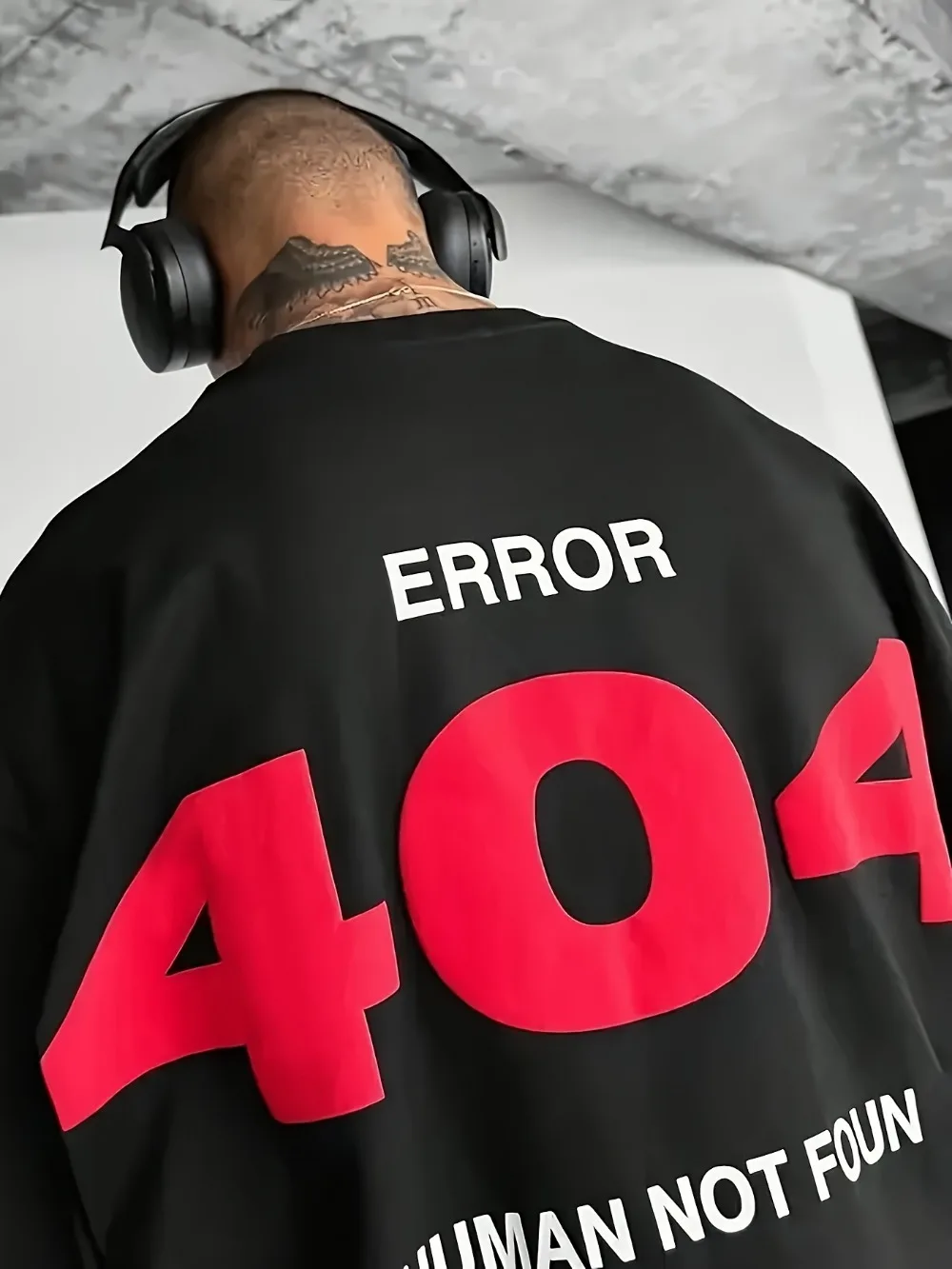 Error 404 Human Not Found Sorry Printing 3D Patts Port Schnelltrocknendes, atmungsaktives Herren-T-Shirt Street Casual Fashion Eltern-Kind-Kleidung – Detail 4