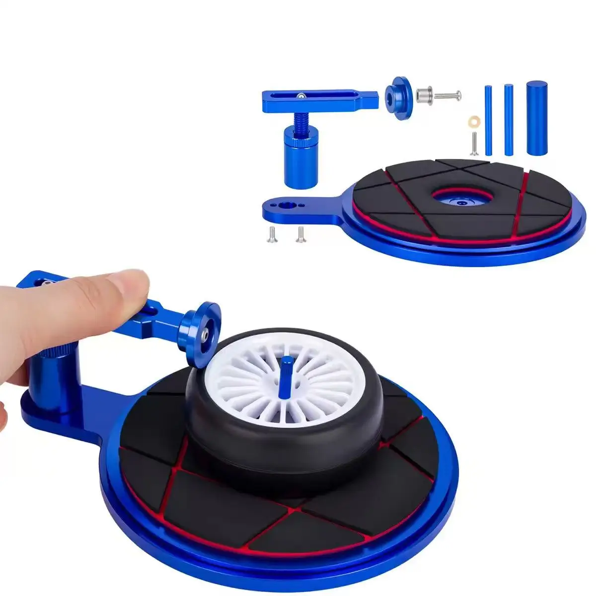 Alu Alloy 1/8 1/10 RC Tire Gluer – Semi-Automatic Tire Gluing Tool for 40mm & Below Wheels, Compatible with On-Road, Off-Road,