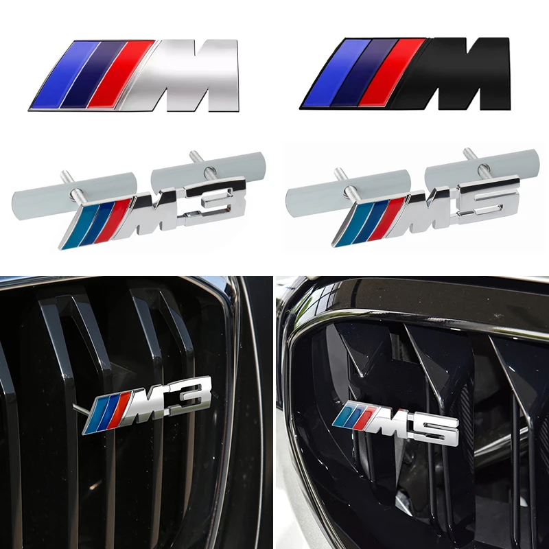 3D Metal Auto Front Grille Badge Body Trunk Decor Emblem Car Modification Accessorie For M BMW E90 E92 E93 F20 F21 F30 F31 F32