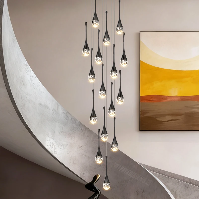 Luxurious Nordic-style Home Decoration Living Room Lamps Dining Room Chandeliers Staircase Chandeliers Indoor Lighting Equip