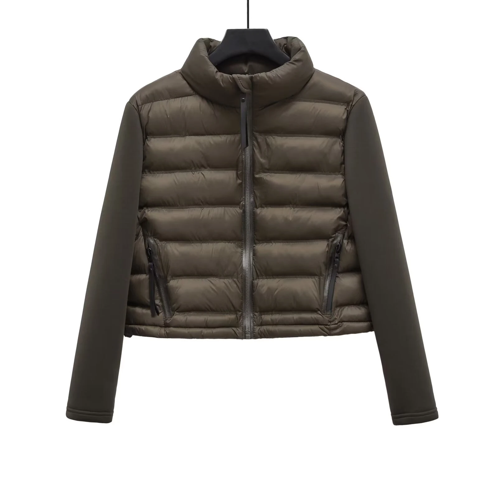 شتاء جديد أزياء المرأة الوقوف طوق الربط سترة قطن قصيرة رقيقة طويلة الأكمام سترة عارضة #2