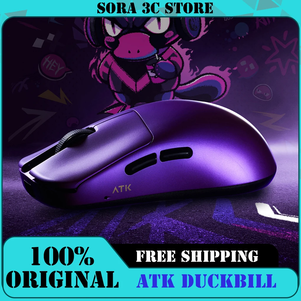 

ATK Blazing Sky DuckBill Wireless Mouse NORDIC 54H20 Main Control 750IPS 8000Hz HUB 3.0 PAW 3950 Dual Mode E-Sports Gaming Mouse