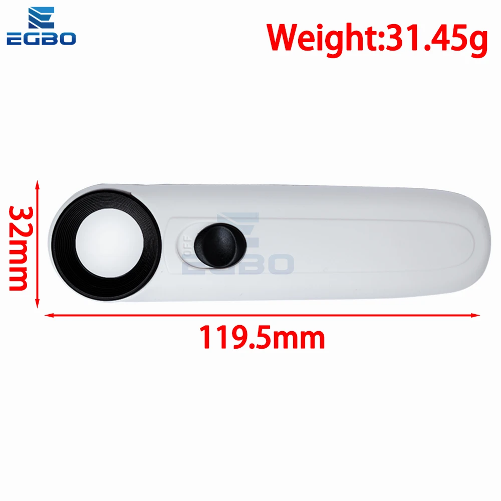 Lente d'ingrandimento portatile EGBO 15X, strumento tascabile portatile, 2 luci a LED, lente d'ingrandimento professionale
