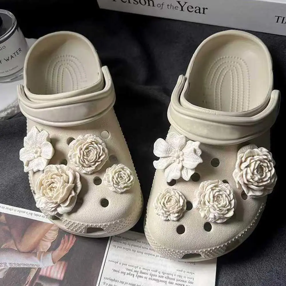 

Пряжка для обуви с отверстиями, сделай сам, комплект подвесок для обуви с цветами, аксессуары для обуви, 3D цветок, модный новый стиль, букет, классическая обувь, украшения