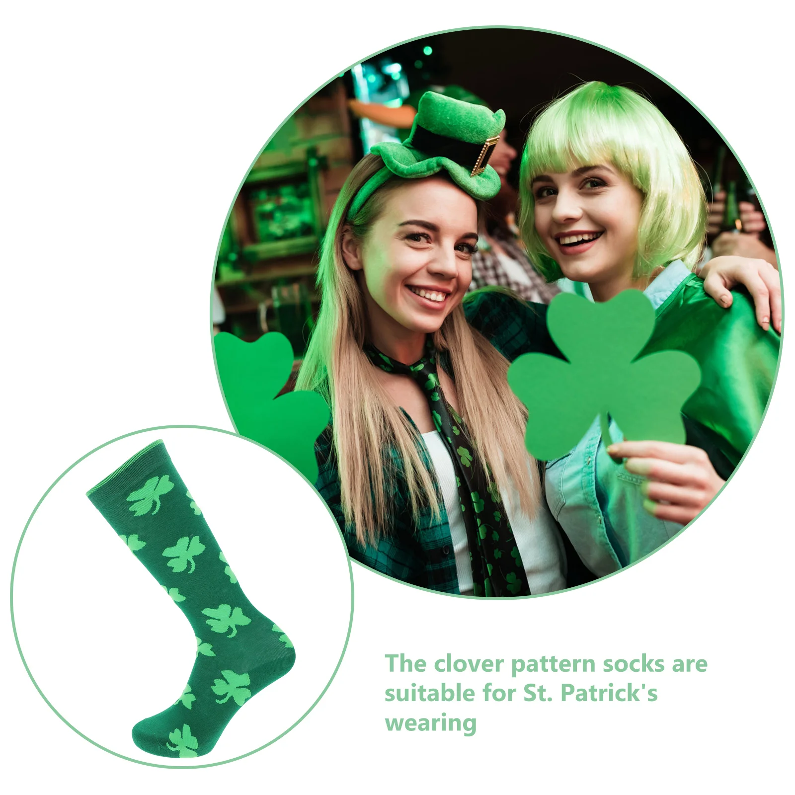 2 pares de calcetines St Patricks Crew medias para niñas algodón regalo del día deportes de San Patricio