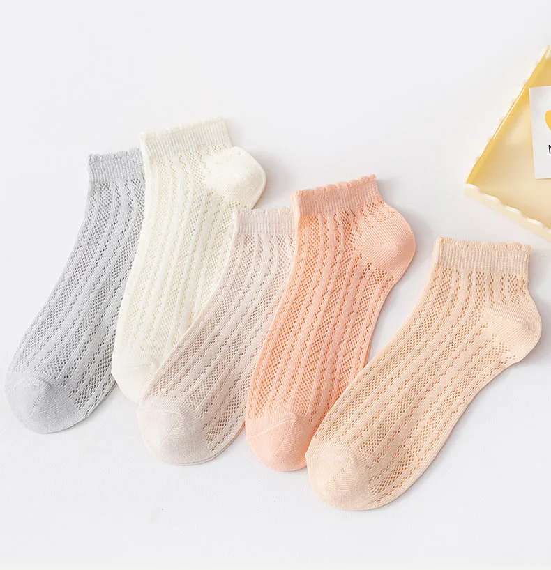 

Sweet Women Mesh Short Socks Summer Ultra-thin Sweat Breathable Ankle Socks Casual Sports Run Socks Solid Low Cut Cotton Socks