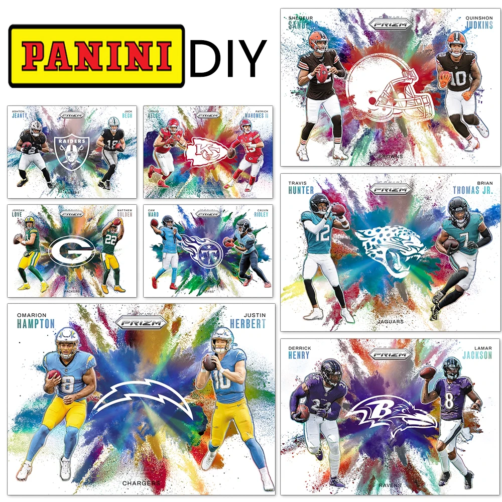 SPORTS 2025 DIY homemade Color Blast Duals MAHOMES JOE BURROW JUSTIN HERBERT Textured Glitter Collectible Card Holiday Gift