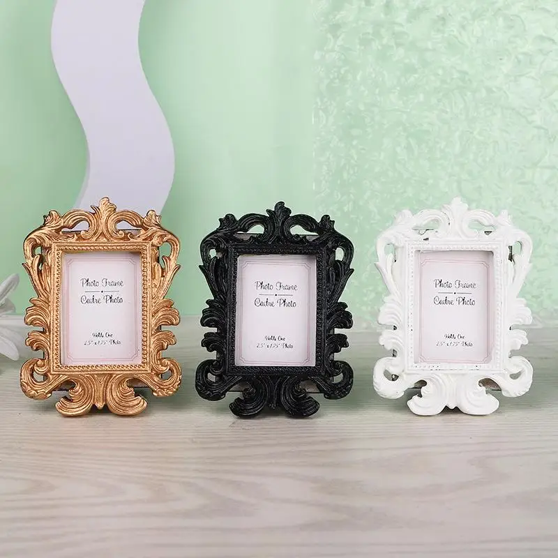 1pc Picture Frame Antique Style Floral Embossed Frame Baroque Photo Frame For Home Office Living Room Hallway Decoration