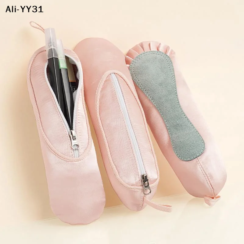 【AY]Large Capacity Ballet Shoes Pencil Case Cute Design Makeup Bag Ballerina Pencil Bag School Pencil Box Pencil Holder