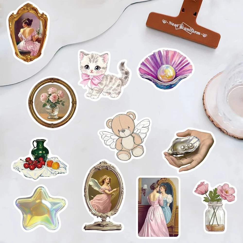 50 قطعة ملصق جمالي غامض Y2k كمبيوتر محمول أنيق إبداعي جداري بار الأمتعة ديكور المجتمع سكيت عنبر إبداعي #3