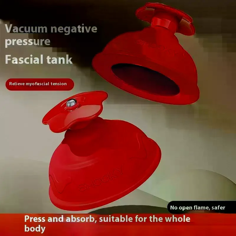 /Kuz/Vacuum Cans Press Type Silicone Cupping Cup  Suction Cup Therapy Tool Back Body Anti- Massage Jar Family 2Pcs