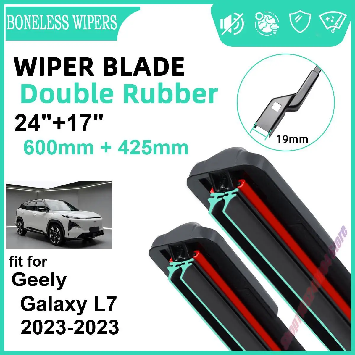 

Car Wiper For Geely Galaxy L7 2023-2023 24 17 Front Rear Wiper Blades Brushes Cutter Accessories 2023