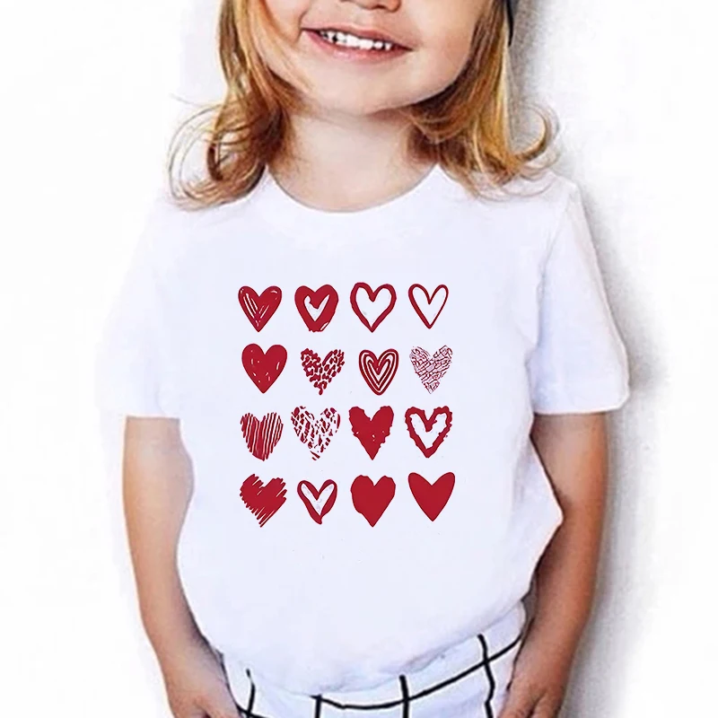 Mode Streetwear Love Heart Harajuku Sommer Stil Lustige Süße Mädchen Tops Junge Weißes Faultier T-Shirt Street Kid T-Shirt Y2k