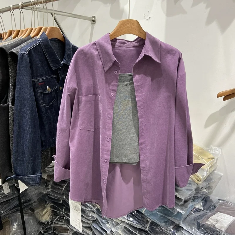 

Женская винтажная повседневная свободная рубашка больших размеров (до 300 фунтов), осенняя, универсальный дизайн, для фигуры типа «груша», модная