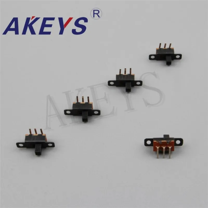 10PCS SS-12F22 1P2T-G6 Single pole double throw slide switch verticle type 3 pin bend pin without fixed pin