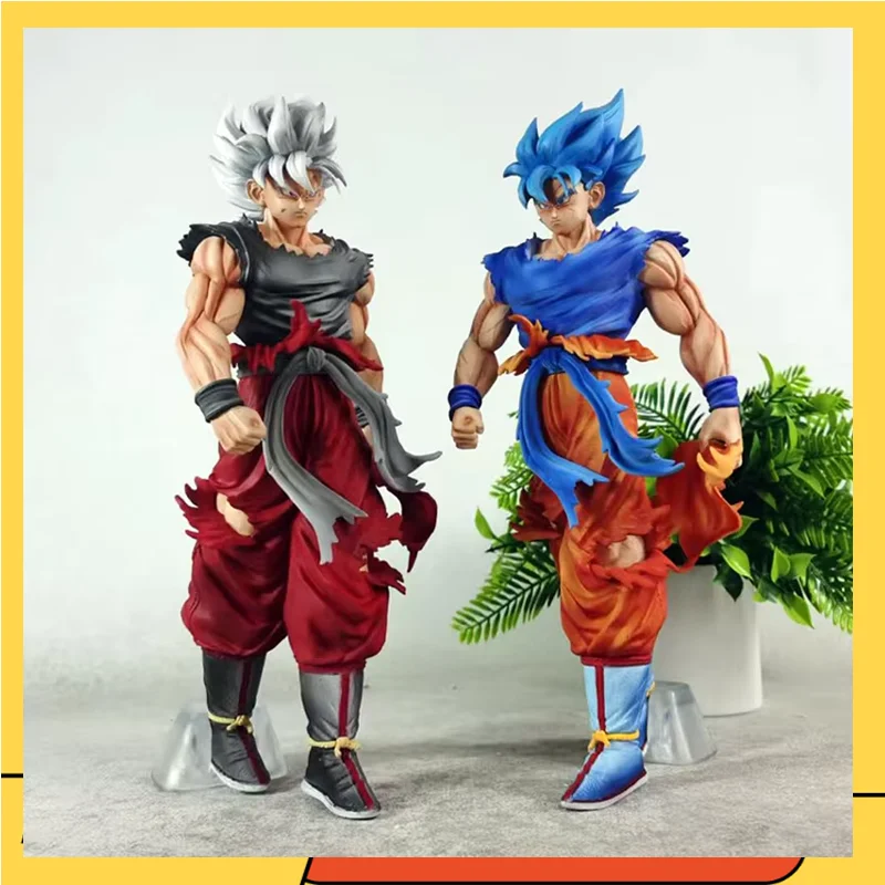 

30cm Dragon Ball Anime Handmade Single Character Kylin Super Blue Goku Weekly Color Painting Desktop Decoration Gift