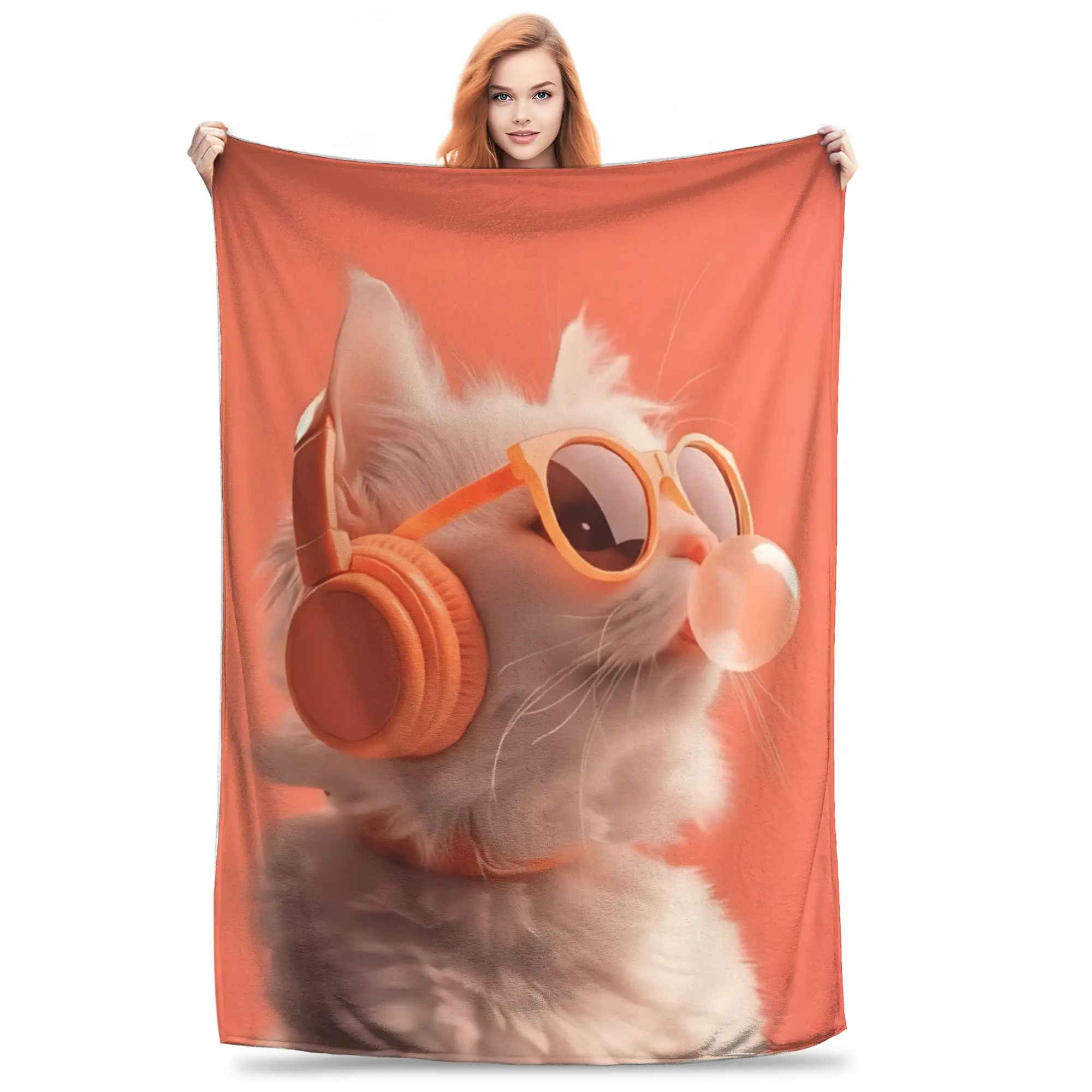 1PC British Shorthair Cat  Winter Blankets for Adults Bedding Home Interior Sofa Knee Black Friday Deals
