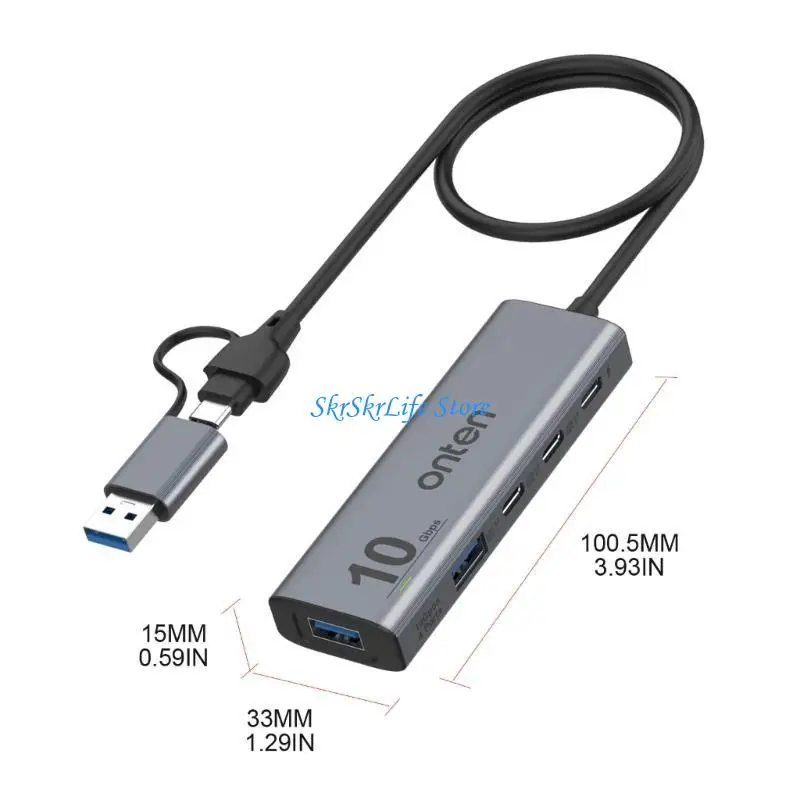 E65E USB Hub محول Multiport USB C محول Typec Docking Station نقل البيانات السريعة