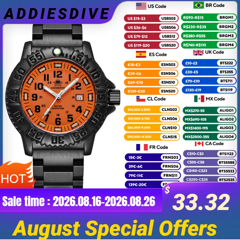 Men'S Fashion Youtube - Мужские кварцевые часы ADDIESDIVE MY-050S: модные,