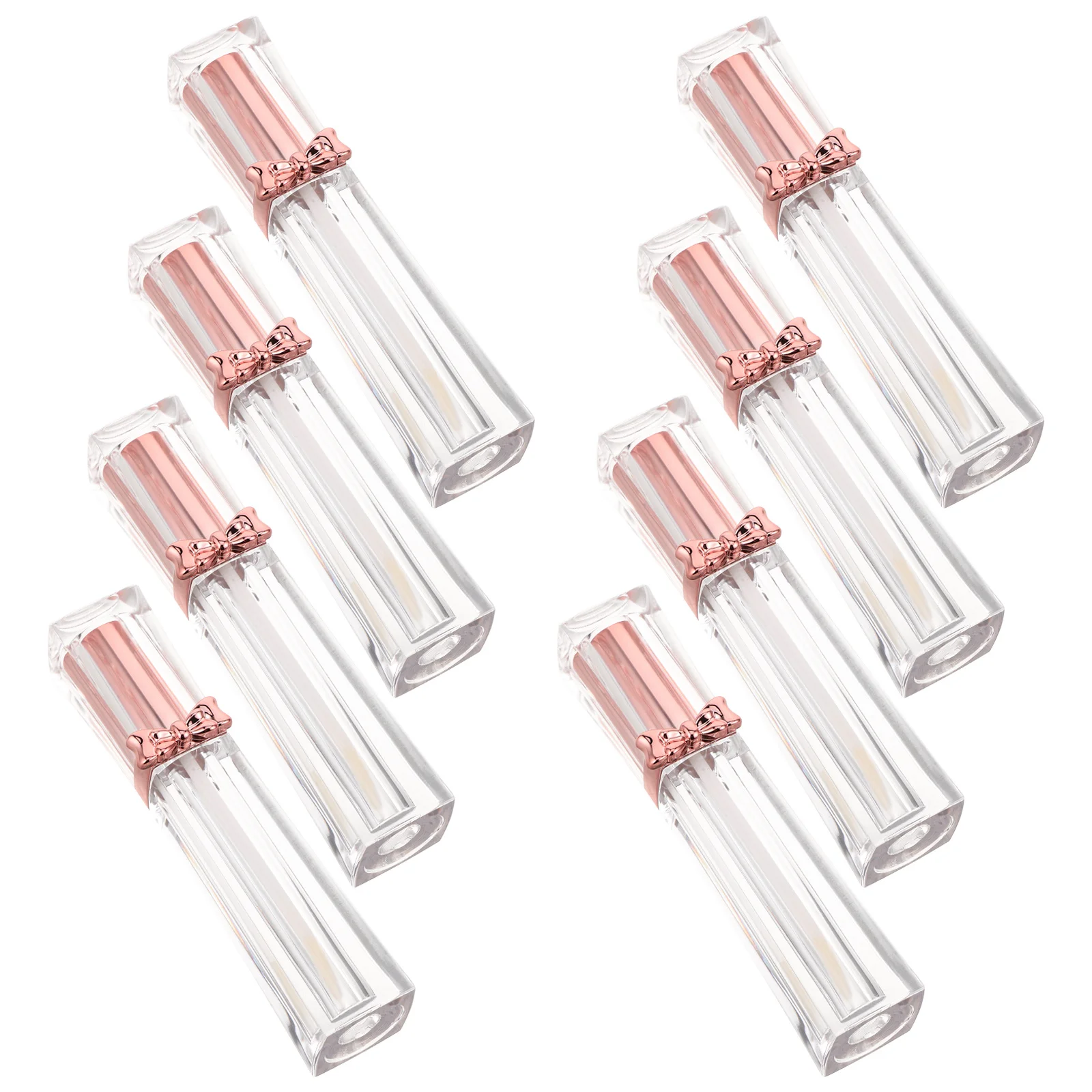 8 stücke 3,5 ml Schmetterling Bogen Glanz Rohre Klare Nachfüllbare Mini Lip Glasur Flasche Für Diy Reise Squeeze Tube Container lip Gloss