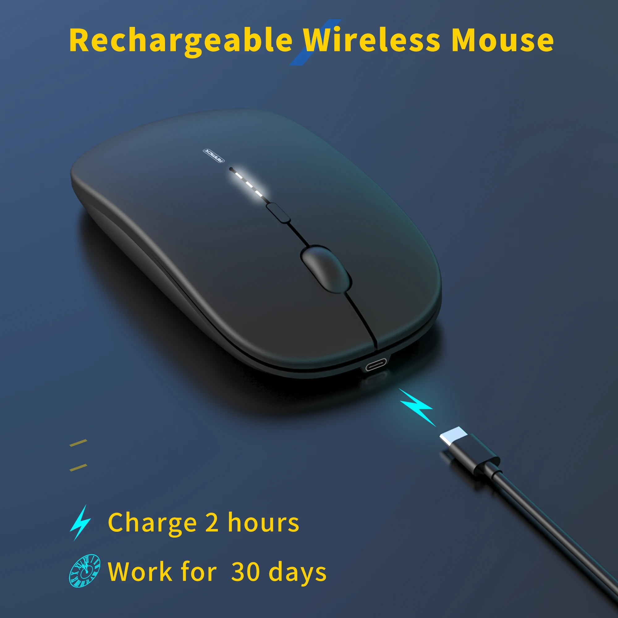 Anmck-Souris de jeu sans fil Bluetooth aste, souris silencieuse pour ordinateur, bureau et maison, lumière visible, 2.4G