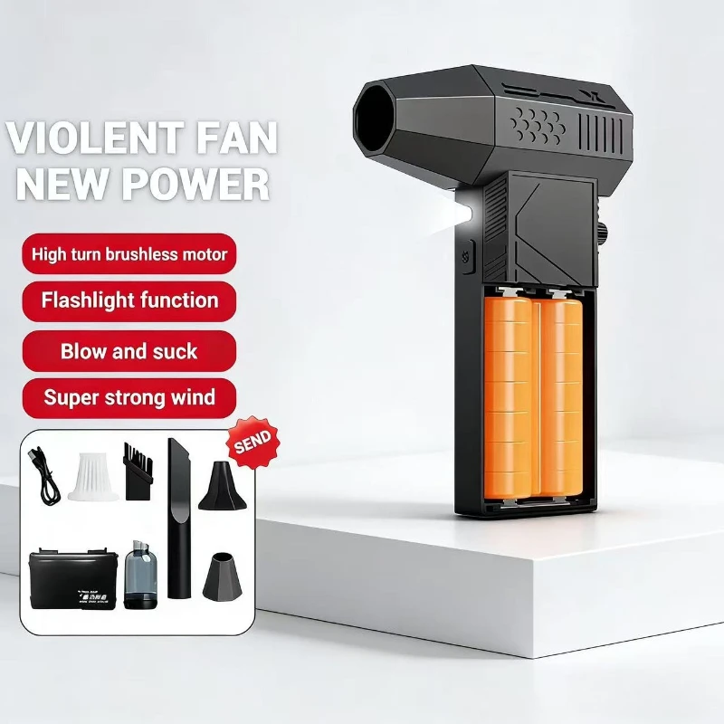 

C6 Violent Fan 990000RPM Brushless Motor with LED Light 8000mAh With Charging Display Blower Portable Vacuum Cleaner Car Dry 1