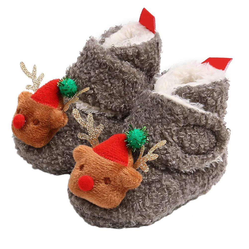 

1 пара серой детской обуви, размер 22, нескользящая подошва, эластичная детская прогулочная обувь на мягкой подошве, удобные теплые ботинки для малышей, шикарные детские ботинки