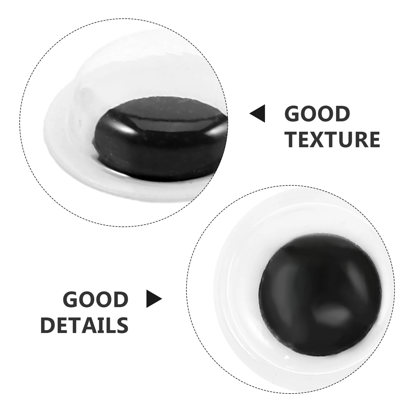 100 szt. Ruchome Oczy na Naklejkach Samoprzylepnych z Plastiku do Tworzenia Marionetek DIY, Akcesoriów do Pluszaków i Robótek na Szydełku