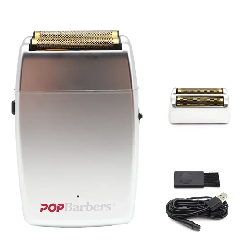 11000 RPM POP Barbers P620 Professional Electric Men's Beard Trimmer Double Foil Shaver Electric Shaver USB Hair Cutting Machine image 3