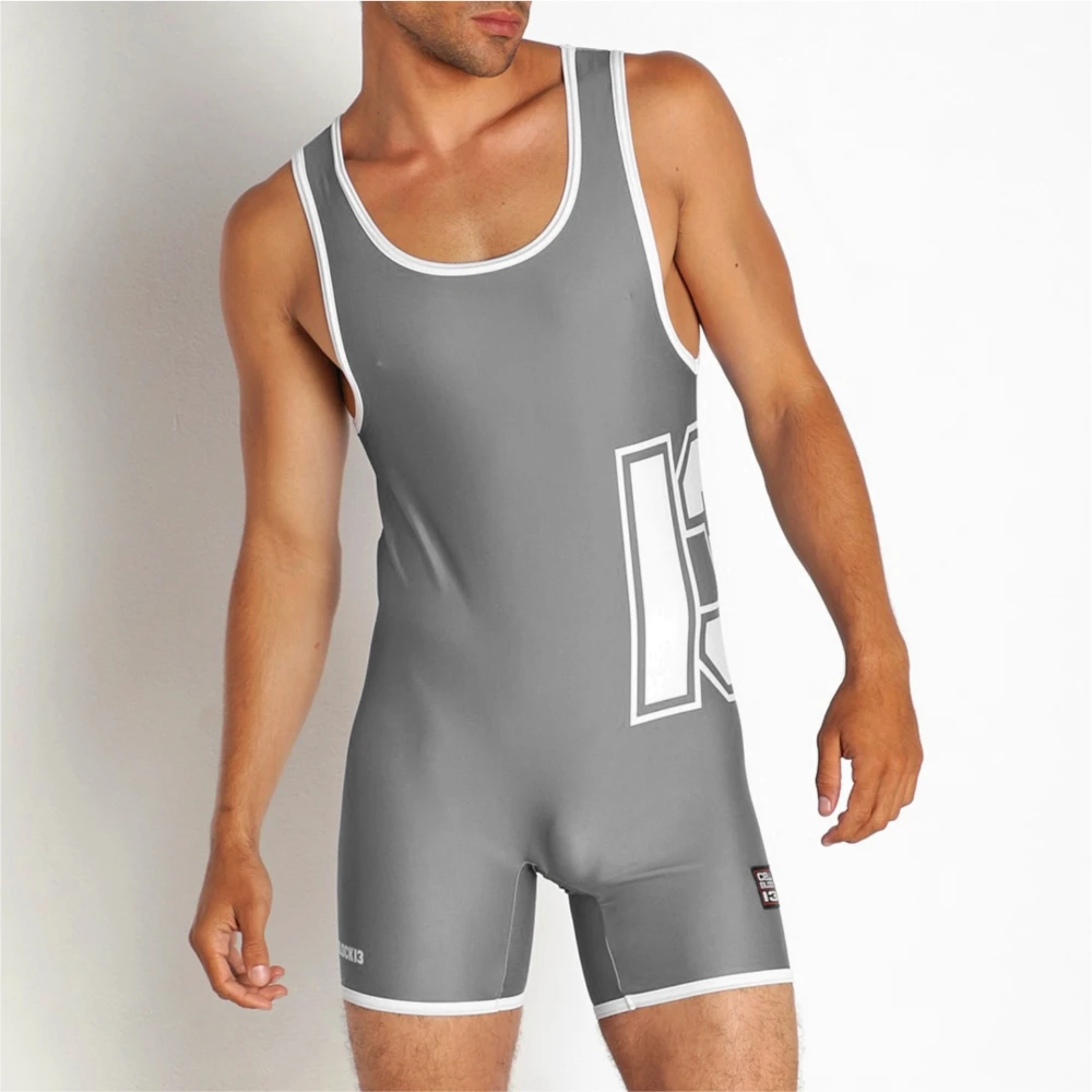 New CB13 Men\'s Zipper Singlet Body Suit RightTrack Skinsuit One-Piece Sleeveless SexyMan Fun Clothing