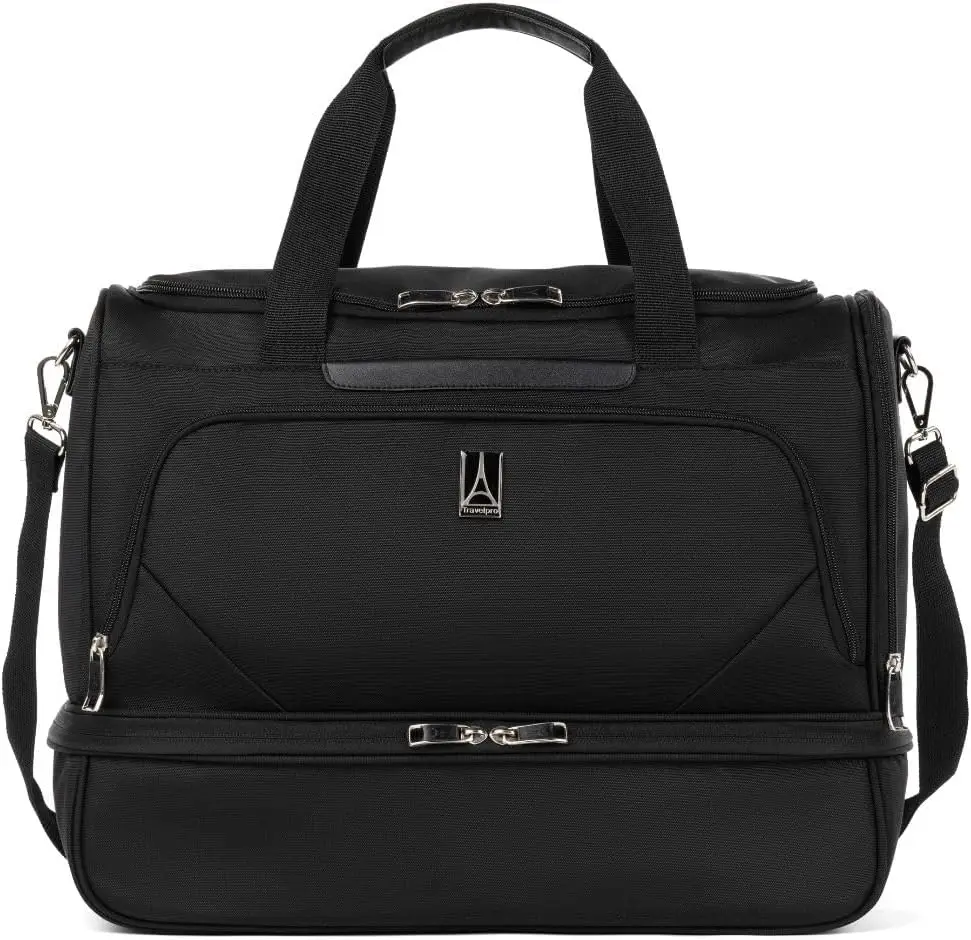 

Lightweight Expandable Carry-On Duffel Bag with Drop-Bottom Compartment for Overnight Travel