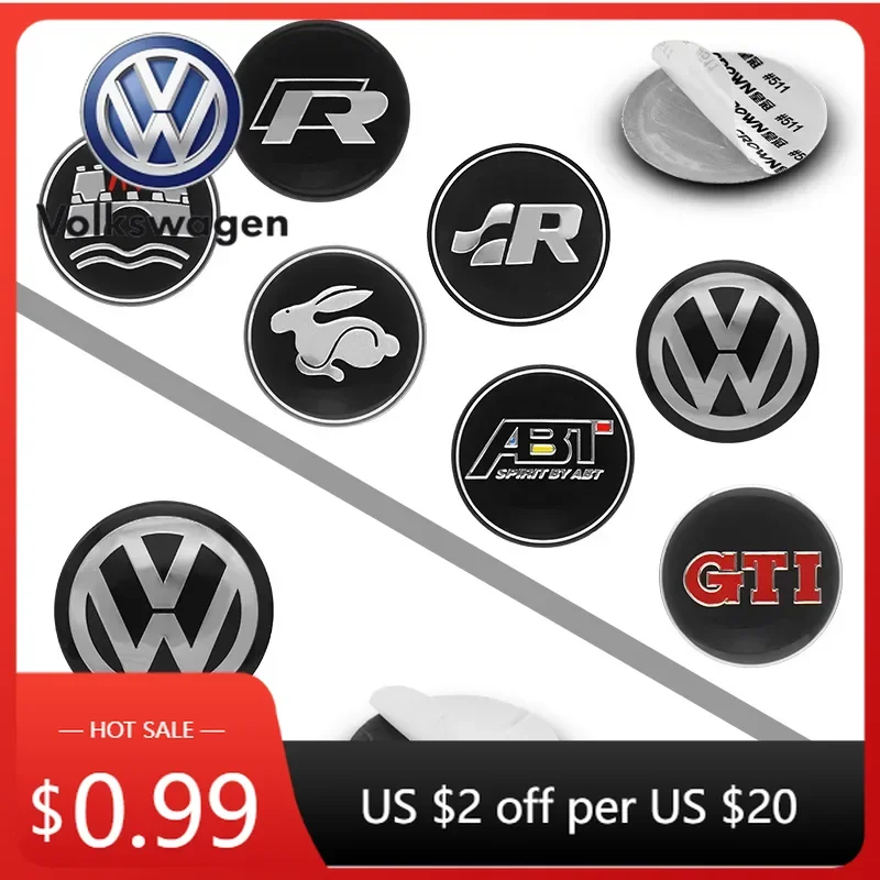 

Подстаканники автомобильного руля, центральная эмблема, значок, наклейка для Volkswagen VW Golf Polo Passat GTI R Line R32 Jetta MK4, интерьер