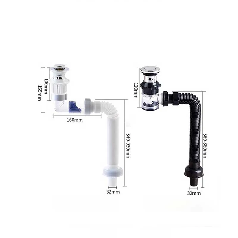 1-3 قطعة متعددة الوظائف العالمي استنزاف حوض غسيل اليد استنزاف الأنابيب حوض استنزاف الأنابيب غير لاصق المطبخ استنزاف تمديد الأنابيب #6