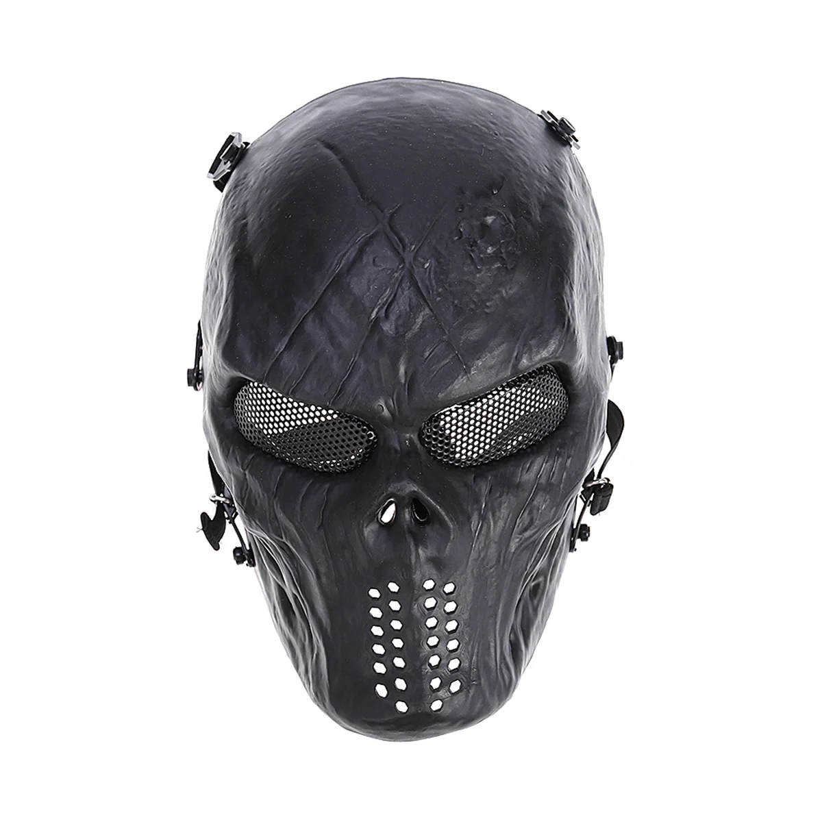 

CS Field Mask Halloween Party Costume Mask Adjustable Mask Combat Protective Face Ear Protection Conquer Mask (Black)