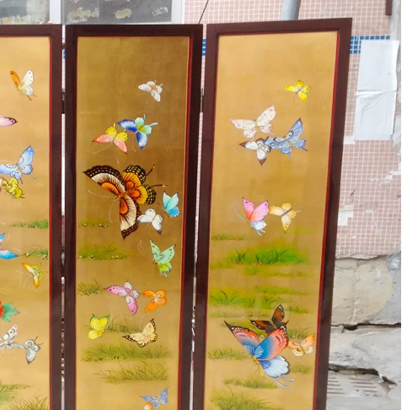 DSA hand-painted butterfly screen Chinese style Ming and Qing classical furniture antique screen partition background wall