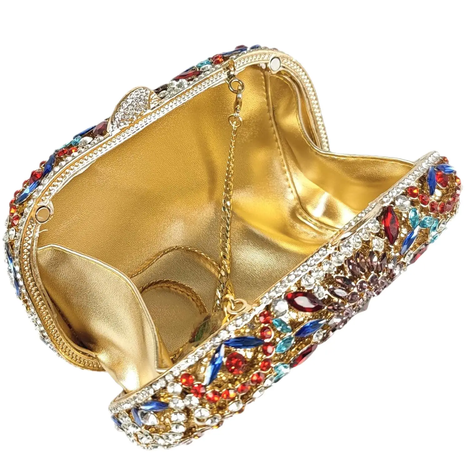 Boutique De FGG Colorful Women Flower Clutch Evening Handbags Luxury Floral Crystal Bags Bride Rhinestone Minaudiere Purses