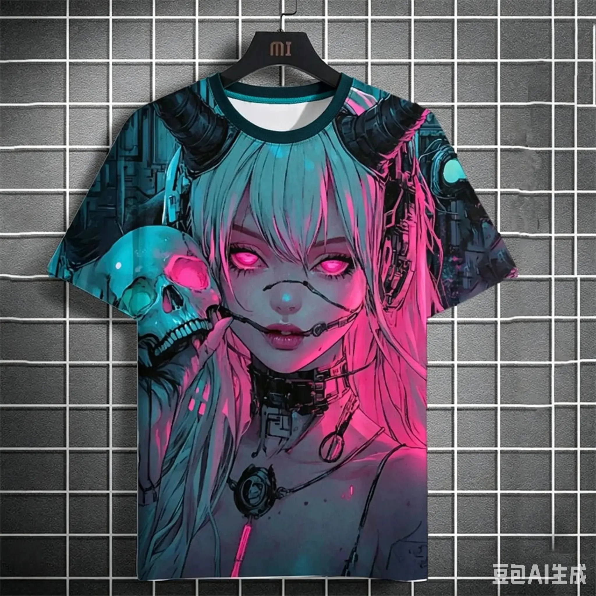 Harajuku Anime & Manga Mädchen 3D-Druck T-Shirt, Unisex Sommer Casual Tee, Rundhals Kurzarm, Kinder Mode Grafik T-Shirt – Detail 6