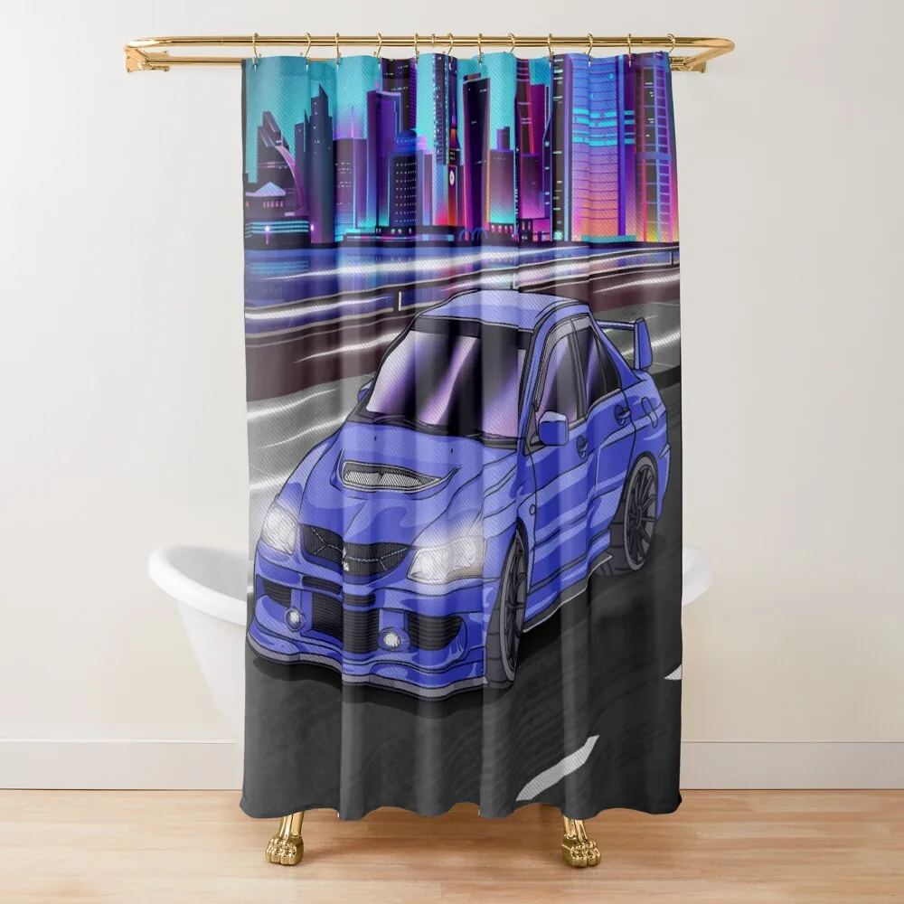 

Mitsubishi Lancer Evolution 8 Shower Curtain For Bathrooms Funny Shower Bathroom Deco Curtain