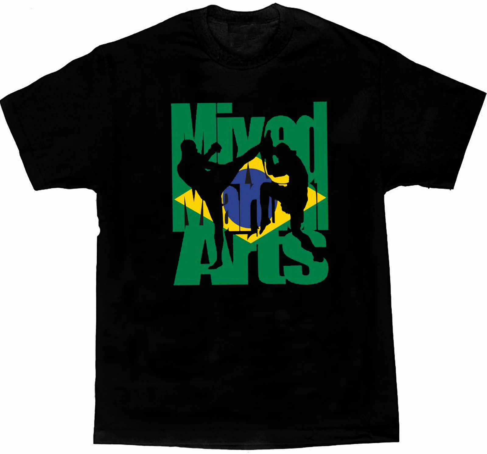 Unique Design Brazilian Flag Martial Arts Font Mens T-Shirt. Summer Cotton Short Sleeve O-Neck Unisex T Shirt New S-3XL