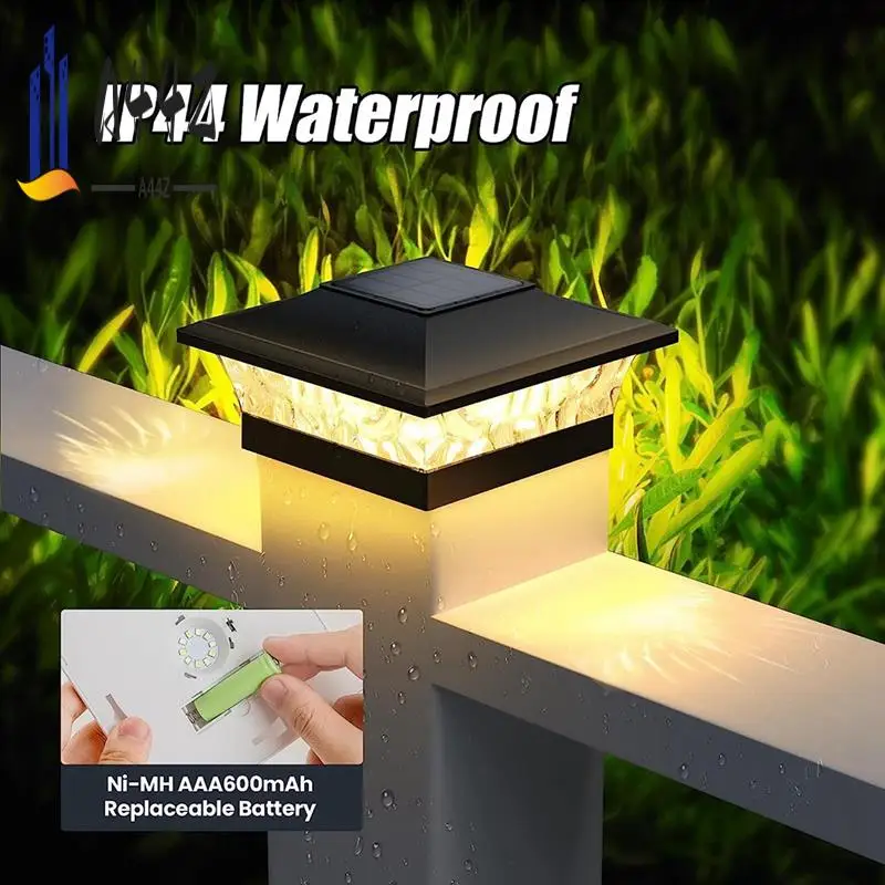 

A44Z-Solar Post Cap Lights Outdoor Deck Fence Post Light For 5.5X5.5 3.5X3.5 Wooden Vinyl Posts Patio Garden Decor